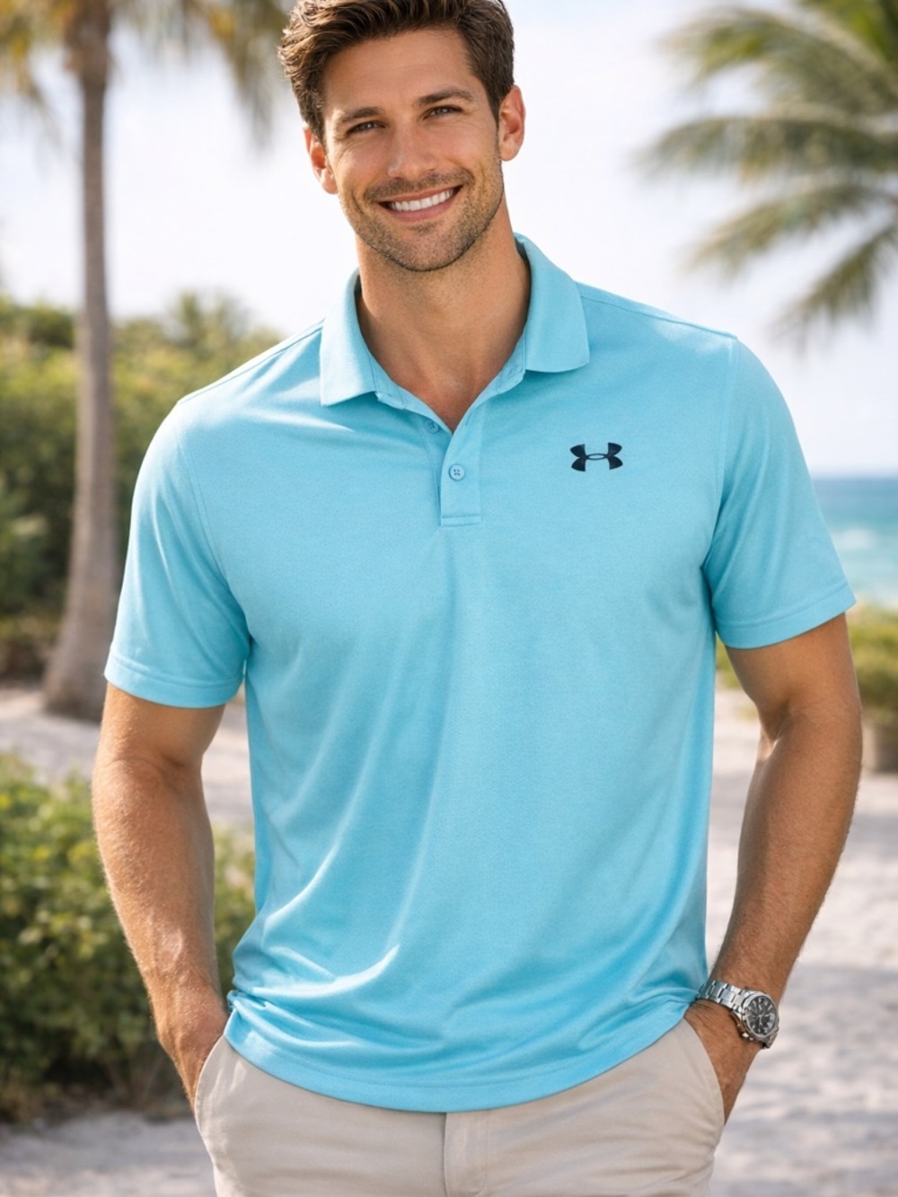 Under Armour Men's Light Blue Polo Shirt